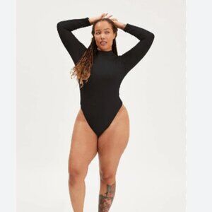 Girlfriend Collective Vivien Mock Neck Bodysuit, Size S